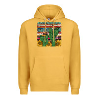 Mustard cactus sunflower coaster Premium Hoodie - JahusDesignShop