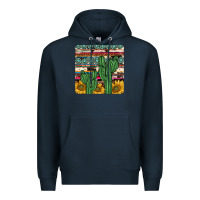 Navy cactus sunflower coaster Premium Hoodie - JahusDesignShop