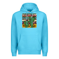 Ocean Blue cactus sunflower coaster Premium Hoodie - JahusDesignShop