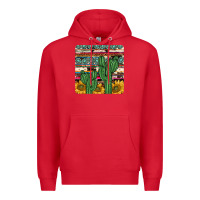 Red cactus sunflower coaster Premium Hoodie - JahusDesignShop