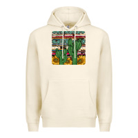Tofu cactus sunflower coaster Premium Hoodie - JahusDesignShop