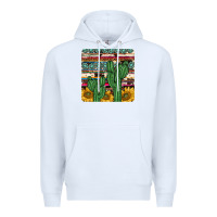 White cactus sunflower coaster Premium Hoodie - JahusDesignShop