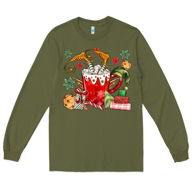 Cup Of Chocolate And Cookies Long Sleeve Tee by MaliasSmallBusiness | Teevron