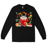 Black cup of chocolate and cookies Long Sleeve Tee - MaliasSmallBusiness