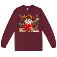 Burgundy cup of chocolate and cookies Long Sleeve Tee - MaliasSmallBusiness