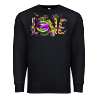 Black mardi gras love lips Premium Sweatshirt - CowGirlArtShop