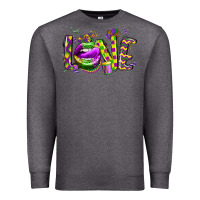 Charcoal Heather mardi gras love lips Premium Sweatshirt - CowGirlArtShop