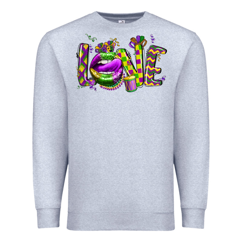 Mardi Gras Love Lips Premium Sweatshirt by CowGirlArtShop | Teevron