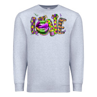 Heather Grey mardi gras love lips Premium Sweatshirt - CowGirlArtShop