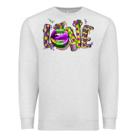 Oatmeal Heather mardi gras love lips Premium Sweatshirt - CowGirlArtShop