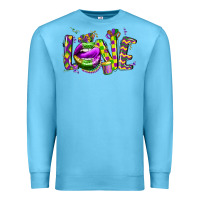 Ocean Blue mardi gras love lips Premium Sweatshirt - CowGirlArtShop