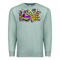 Seafoam mardi gras love lips Premium Sweatshirt - CowGirlArtShop