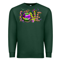 Sports Green mardi gras love lips Premium Sweatshirt - CowGirlArtShop