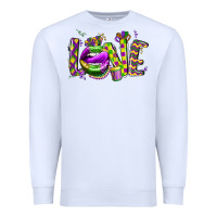 White mardi gras love lips Premium Sweatshirt - CowGirlArtShop