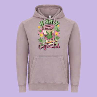 Highly Caffeinated Vintage Hoodie Designed By Maliassmallbusiness