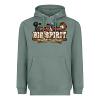 Sage Small town big spirit Baseball Heavyweight Hoodie - HowdyJamesFarm