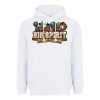 White Small town big spirit Baseball Heavyweight Hoodie - HowdyJamesFarm
