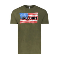 Vintage Olive freedom usa Vintage Tee - MaliasSmallBusiness