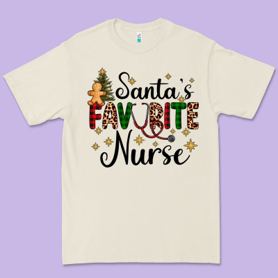 Santa's Favorite Nurse Premium Tee Designed By Adodesignshop