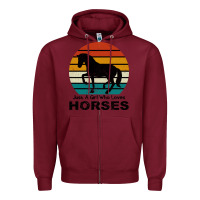 Burgundy Just A Girl Who Loves Horses Zipper Hoodie - Bettercallsaul