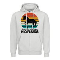 Dove Grey Just A Girl Who Loves Horses Zipper Hoodie - Bettercallsaul