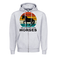 Heather Grey Just A Girl Who Loves Horses Zipper Hoodie - Bettercallsaul