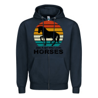 Navy Just A Girl Who Loves Horses Zipper Hoodie - Bettercallsaul
