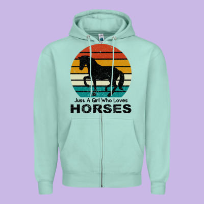 Just A Girl Who Loves Horses Zipper Hoodie Designed By Bettercallsaul
