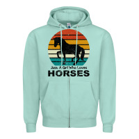 Seafoam Just A Girl Who Loves Horses Zipper Hoodie - Bettercallsaul