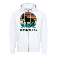 White Just A Girl Who Loves Horses Zipper Hoodie - Bettercallsaul