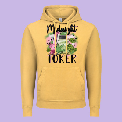 Midnight Toker Vintage Hoodie Designed By Maliassmallbusiness