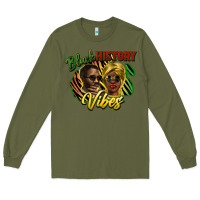 Army Green black history vibes Long Sleeve Tee - NancyCooperArtShop