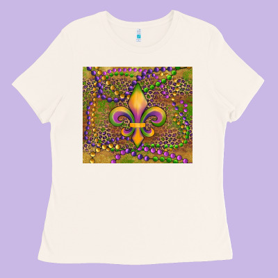 Mardi Gras Fleur De Lis Ladies Tee Designed By Ranaportraitstore