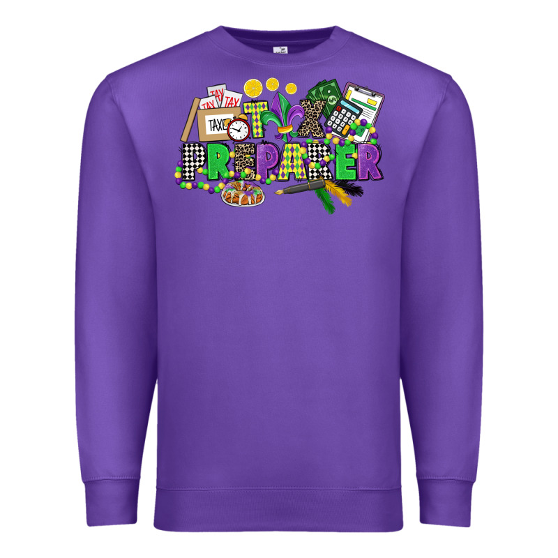 Tax Preparer Mardi Gras Premium Sweatshirt by CowGirlArtShop | Teevron