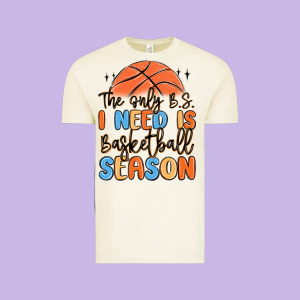 The Only B.s. I Need Is Basketball Season Vintage Tee Designed By Maliassmallbusiness