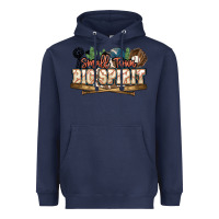 Navy Small town big spirit Baseball Heavyweight Hoodie - HowdyJamesFarm