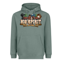 Sage Small town big spirit Baseball Heavyweight Hoodie - HowdyJamesFarm