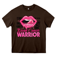 Chocolate Brown breast cancer warrior lips Heavy Core Tee - JahusDesignShop