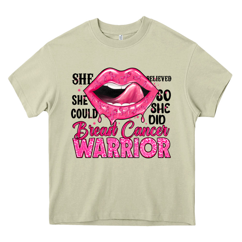 Breast Cancer Warrior Lips Heavy Core Tee by JahusDesignShop | Teevron