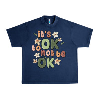 Navy it's ok to not be ok Urban Heavy Tee - MaliasSmallBusiness