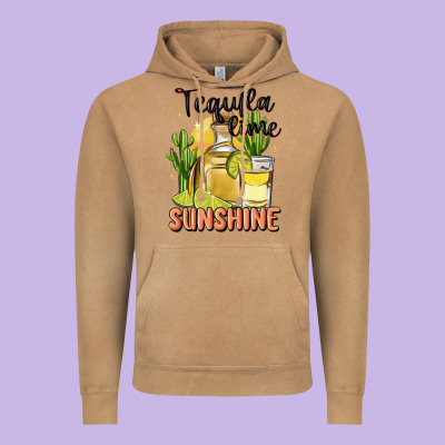 Tequila Lime Sunshine Vintage Hoodie Designed By Maliassmallbusiness