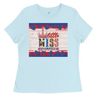 Baby Blue 4th of july little miss America Ladies Tee - HRA Design Shop