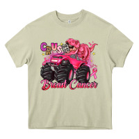 Crush Breast Cancer Monster Truck With Dinosaur Heavy Core Tee | Teevron