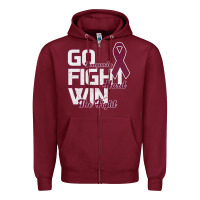 Go Burgundy Fifht Hard Win The Fight Zipper Hoodie | Teevron