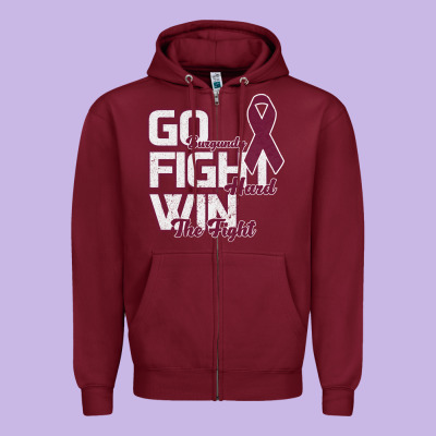 Go Burgundy Fifht Hard Win The Fight Zipper Hoodie Designed By Bettercallsaul