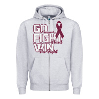 Heather Grey Go Burgundy Fifht Hard Win The Fight Zipper Hoodie - Bettercallsaul
