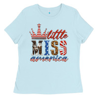 Baby Blue little miss america Ladies Tee - HRA Design Shop