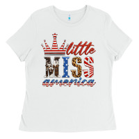 White little miss america Ladies Tee - HRA Design Shop