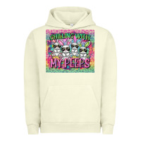 Pigment Pistachio chilling with my peeps Urban Hoodie - FaDigitalArtStudio