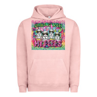 Pigment Salmon chilling with my peeps Urban Hoodie - FaDigitalArtStudio